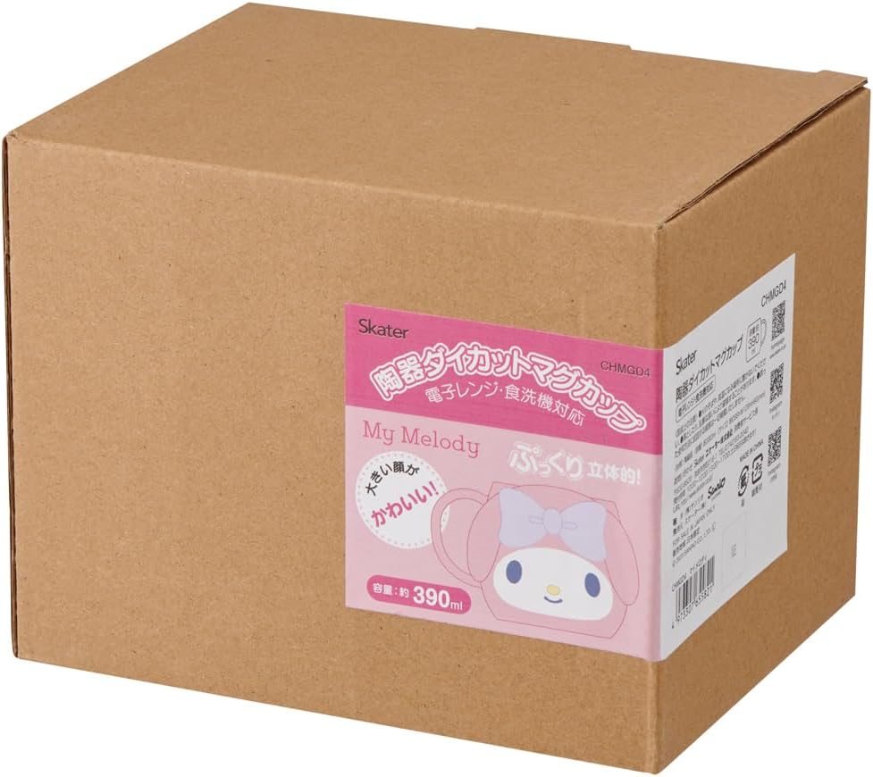 Skater CHMGD4-A Ceramic Mug, 13.8 fl oz (390 ml), Die Cut, My Melody Sanrio