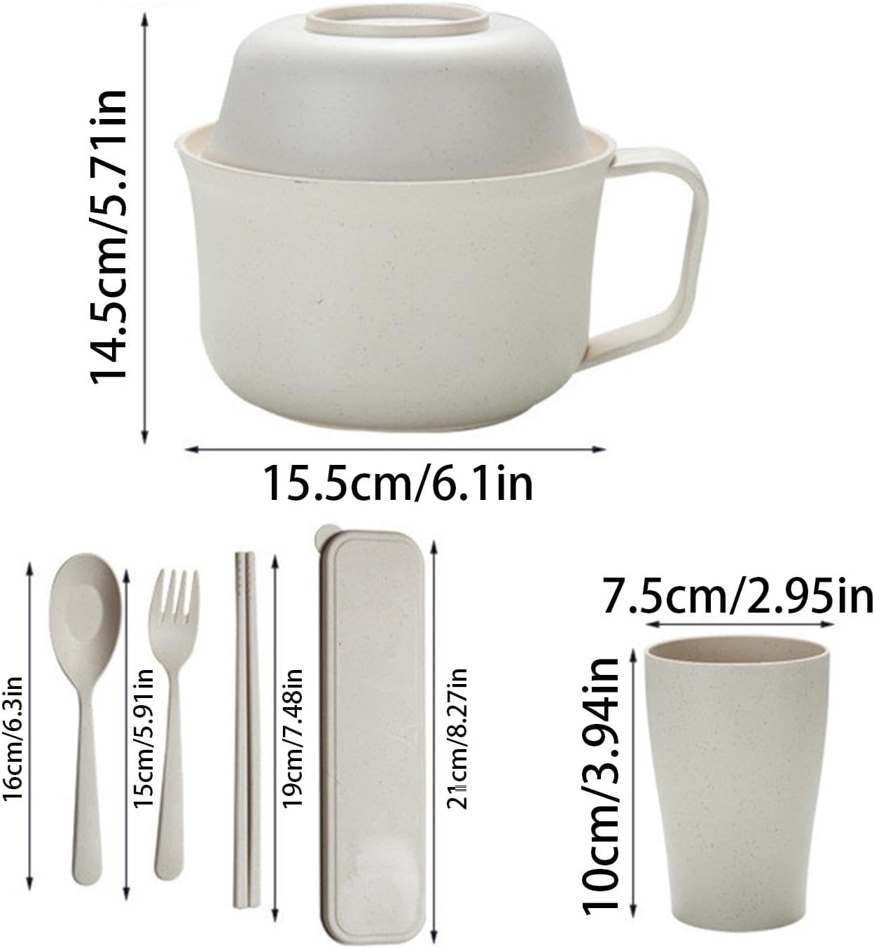 Ramen Cooker Bowl Set, Instant Ramen Bowl Set | Ramen Bowl Set Instant Ramen Microwave Bowl Set, Ramen Noodle Microwave Bowl Set with Chopsticks Spoon for Ramen, Pho, Udon, Soba, Noodles