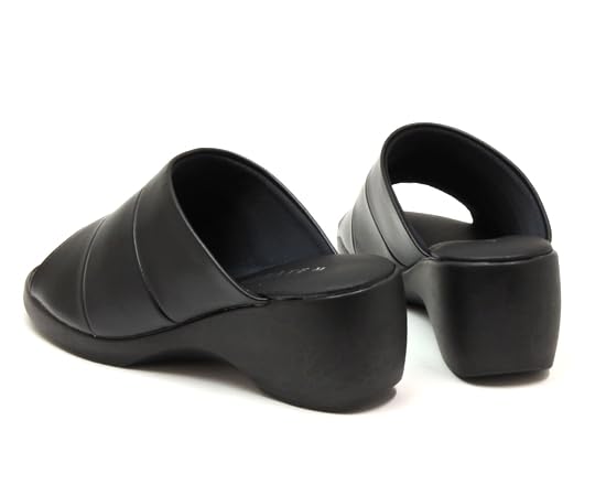 Made in Japan, Women's Open Toe Sandals, Soft, Beautiful Legs Wedge Sole, Black