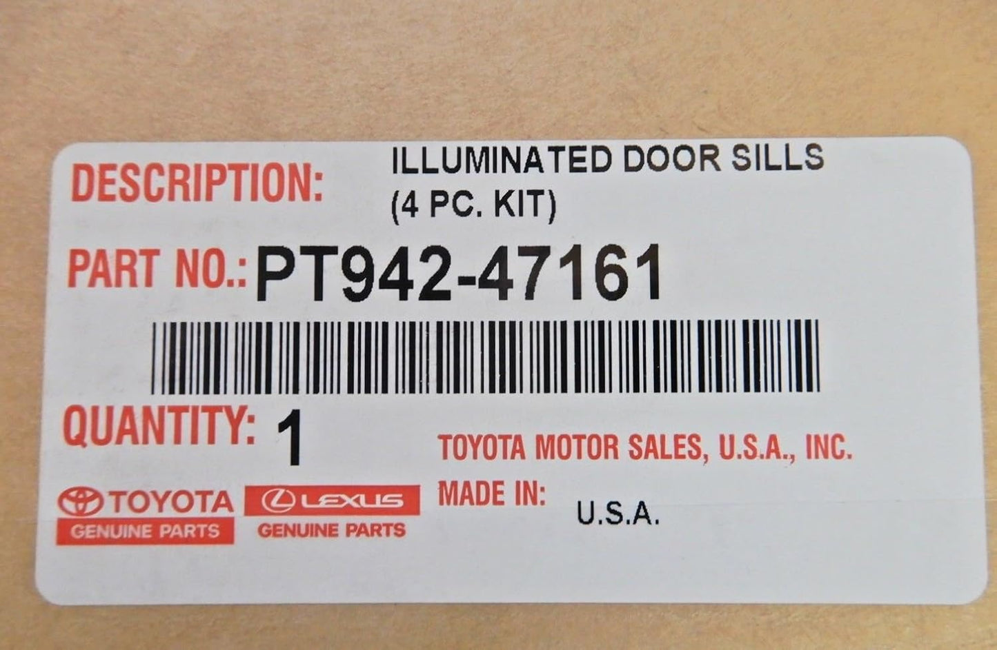 USトヨタ 純正品 トヨタ プリウス 50系2015-2023年式 LEDライト付き ドアシルプロテクター スカッフプレート