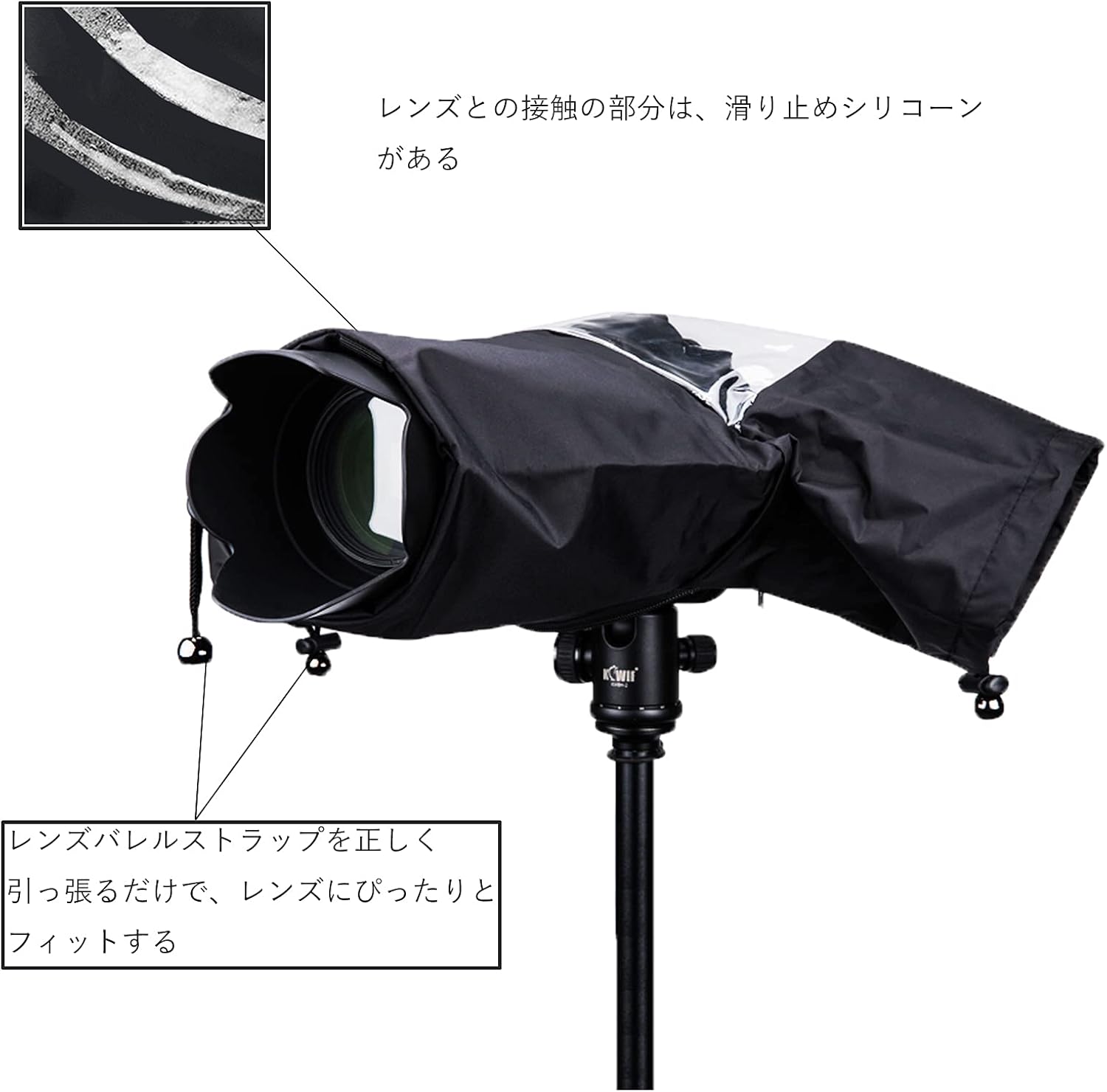 JJC SLR Rain Cover Camera Rain Cover Lens ≤18x14x34cm Suitable Dual Waterproof Zipper Design Transparent Window Sony A7RIV A7RIII A7R A7SIII A7SII A7S A7III A7II A7 RX10 M4 M3 M2 A6600 A6500 400 A