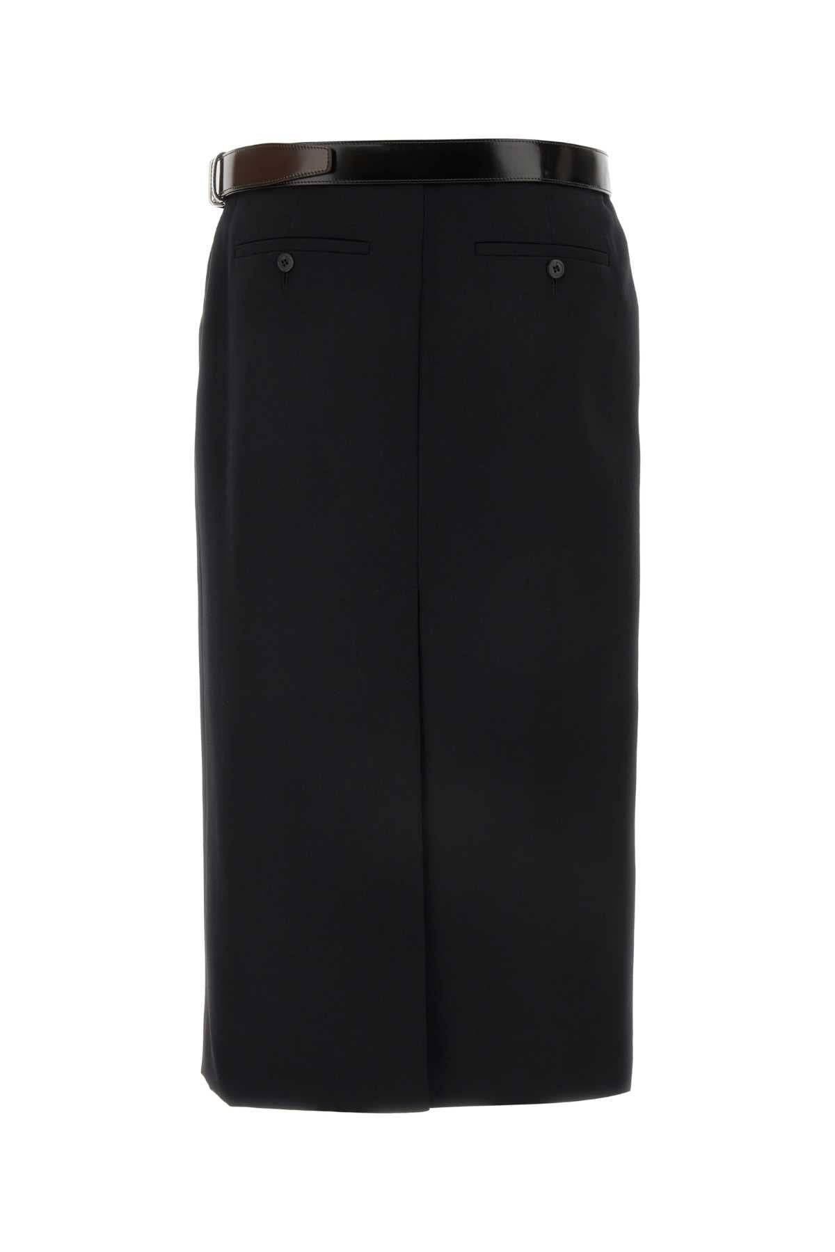 Prada プラダブラックガバルディンスカート - Image 5