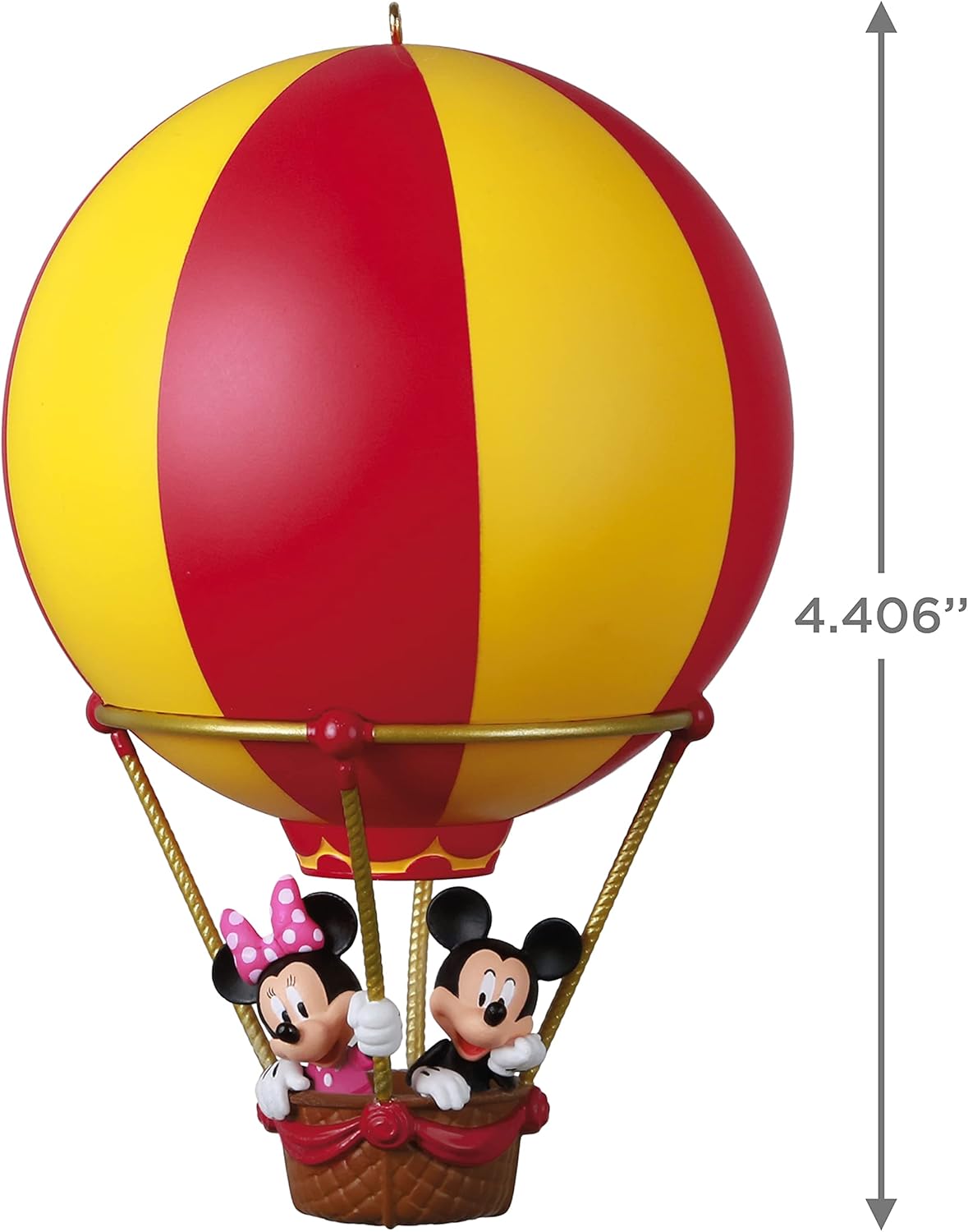 Hallmark Keepsake Adorno de Navidad, plástico 2021, globo aerostático Disney Mickey y Minnie High Flying Friends