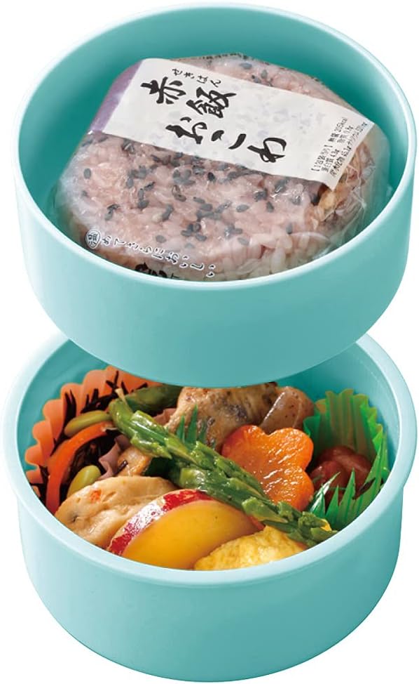 Skater ONWR1AG-A Antibacterial 2-Tier Lunch Box with Fork, Round, Onigiri Case, 500ml, Made in Japan, Microwave Safe, Sanrio Hangyodon