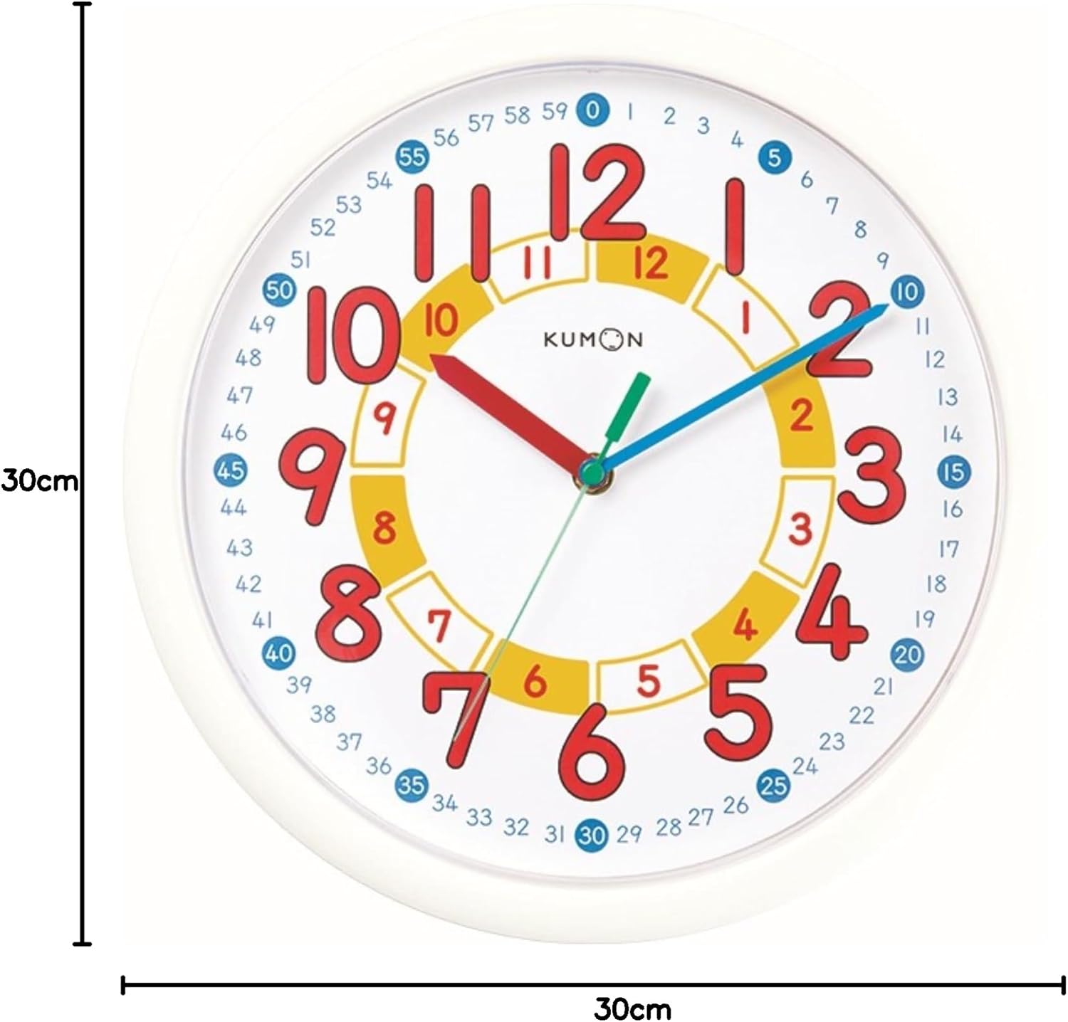 Kumon Publishing Study Clock, DC-53, White, Educational Toy, For Ages 3 and Up