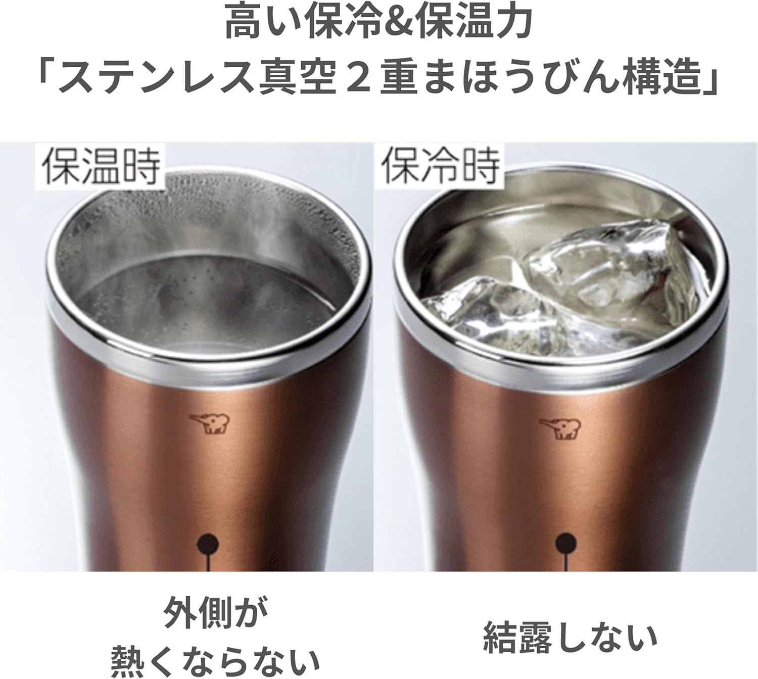 Zojirushi Mahobin SX-DN45-AC Tumbler, 15.2 fl oz (450 ml), Smooth Mouth, Stainless Steel Vacuum Double Flask Construction, Hot or Cold Retention, Clear Blue