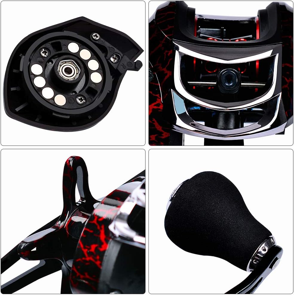 18+1 BB Ball Bearing 7.1:1 Portable Fishing Reel Baitcasting Reel Left/Right Hand Fishing Baitcasting Reel, Right Hand