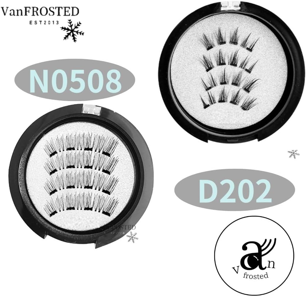 Magnetic Eyelashes, No Glue Required, Magnet, Adsorption, False Eyelashes, Magnet, 3D Mink, Volume, Bulb, Repeatable Set, Plastic Tweezers, Applicator Kit (N0508 Banana Cream)