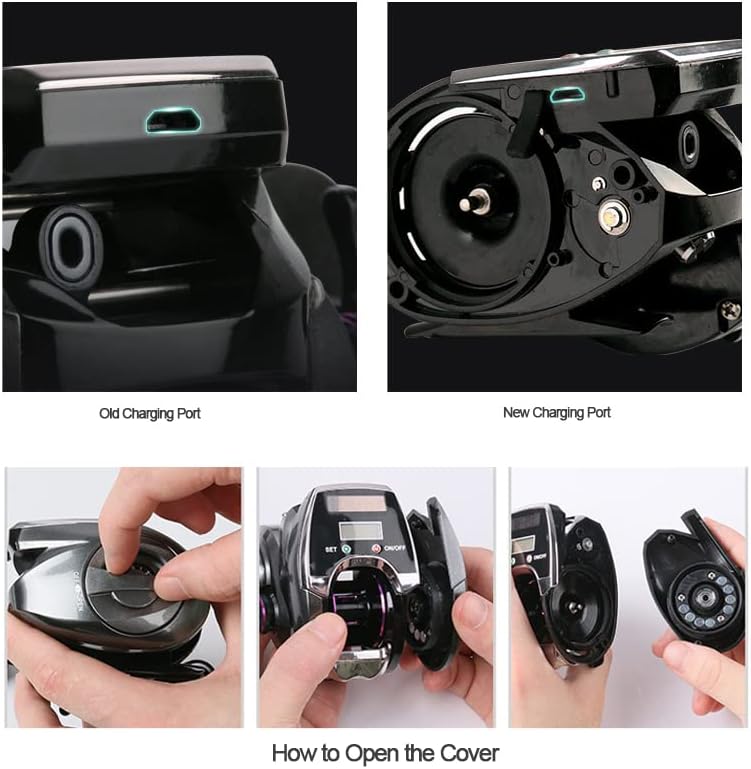 Bait Reel, 6+1BB 8.0:1 Ratio Digital Display Baitcasting Reel with Solar Charging System High Speed Fishing Reel with Line Counter