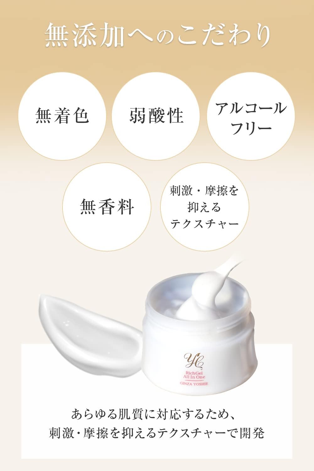 Doctor's Cosmetics YC YC Rich All-in-One Gel, 2.8 oz (80 g), Cosmetic Dermatology, Ginza Yoshie Clinic, Supervised by Kae Hirose, Made in Japan, Dry Skin, Sensitive Roughness, Moisturizing, Skin Care,
