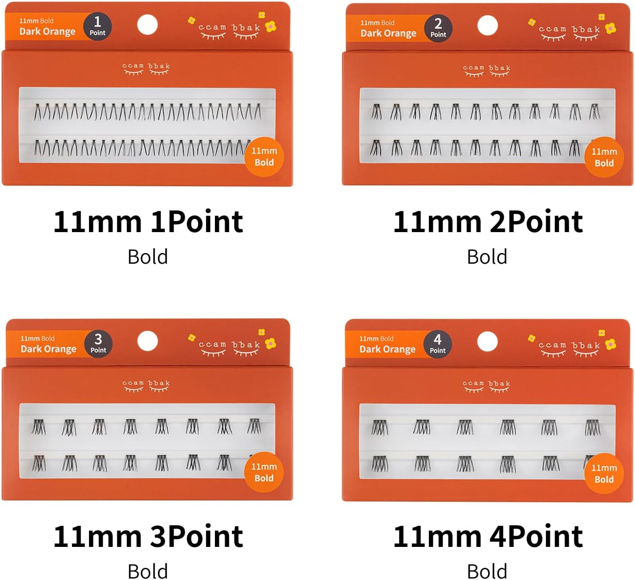 CCAMBBAK Kampak Bold Partial False Eyelash Eyelash Extensions Semi-Permanent Idle Type 0.4 - 0.5 inches (10 - 12 mm) Eyelash Self False Eyelashes, Natural, Popular, DIY False Eyelashes (0.5 inch (12
