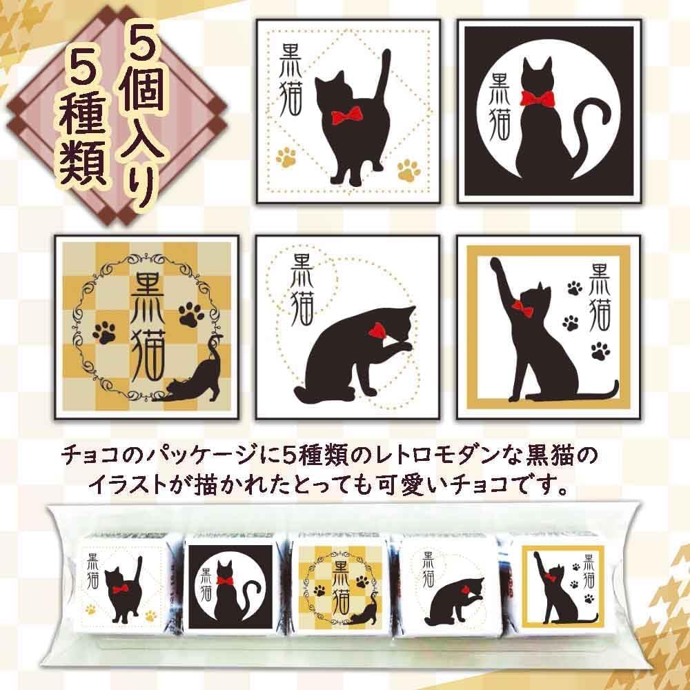 EarSmile Black Cat Chocolate, Set of 5 x 2, DECO Chocolate, Valentine's Day, White Day, Cat Cat Cat Souvenir, Gift (Set of 2)