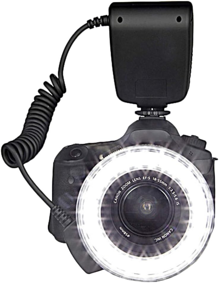 B Baosity Macro Ring Light with 8x Adapter Ring LED Flash Light for Canon Nikon Olympus Panasonic