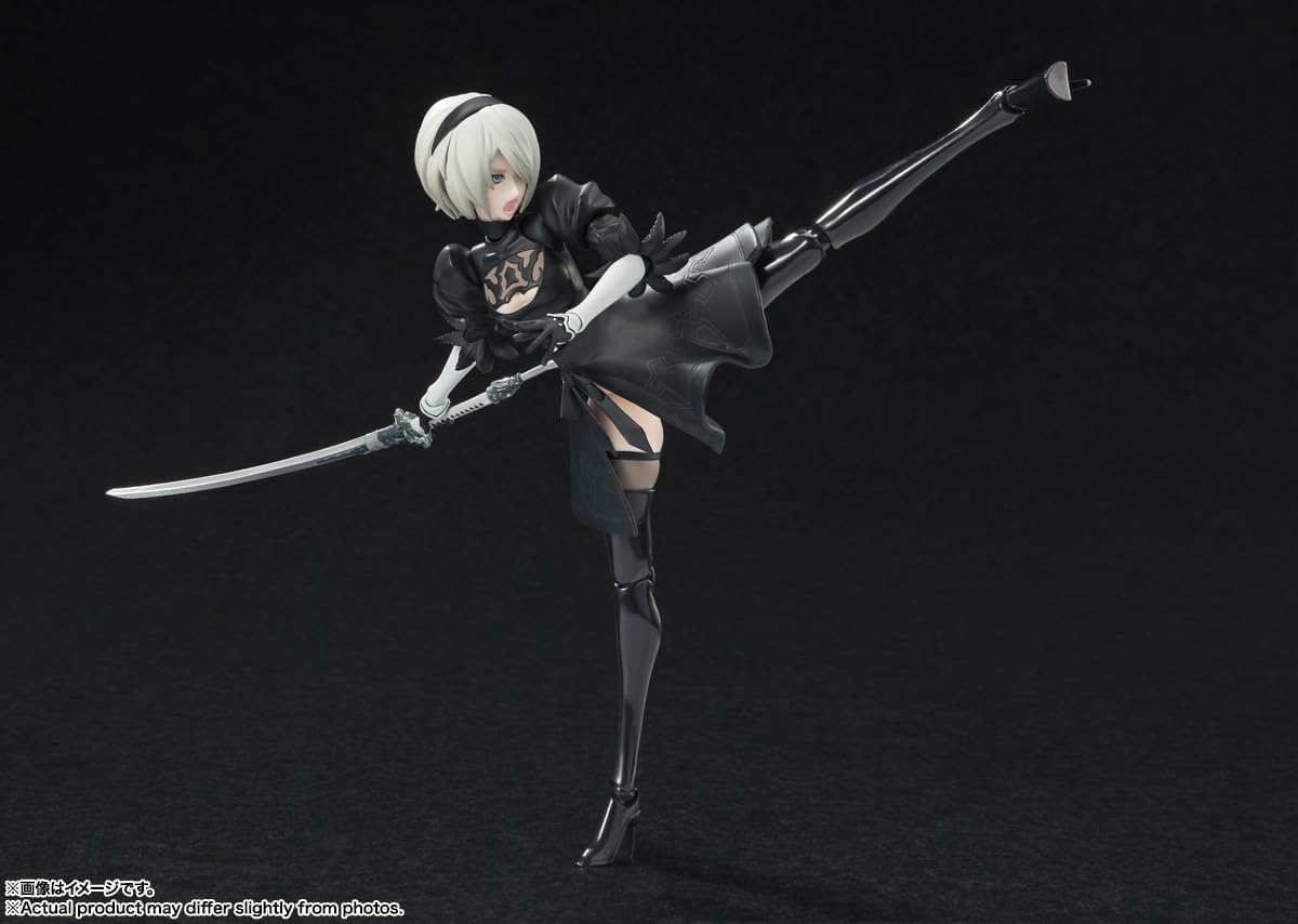 BANDAI SPIRITS S.H. Figuarts "NieR: Automata Ver. 1.1a" (Nier Automata Ver1.1a) 2B, Approx. 5.9 inches (150 mm), PVC & ABS, Pre-painted Action Figure