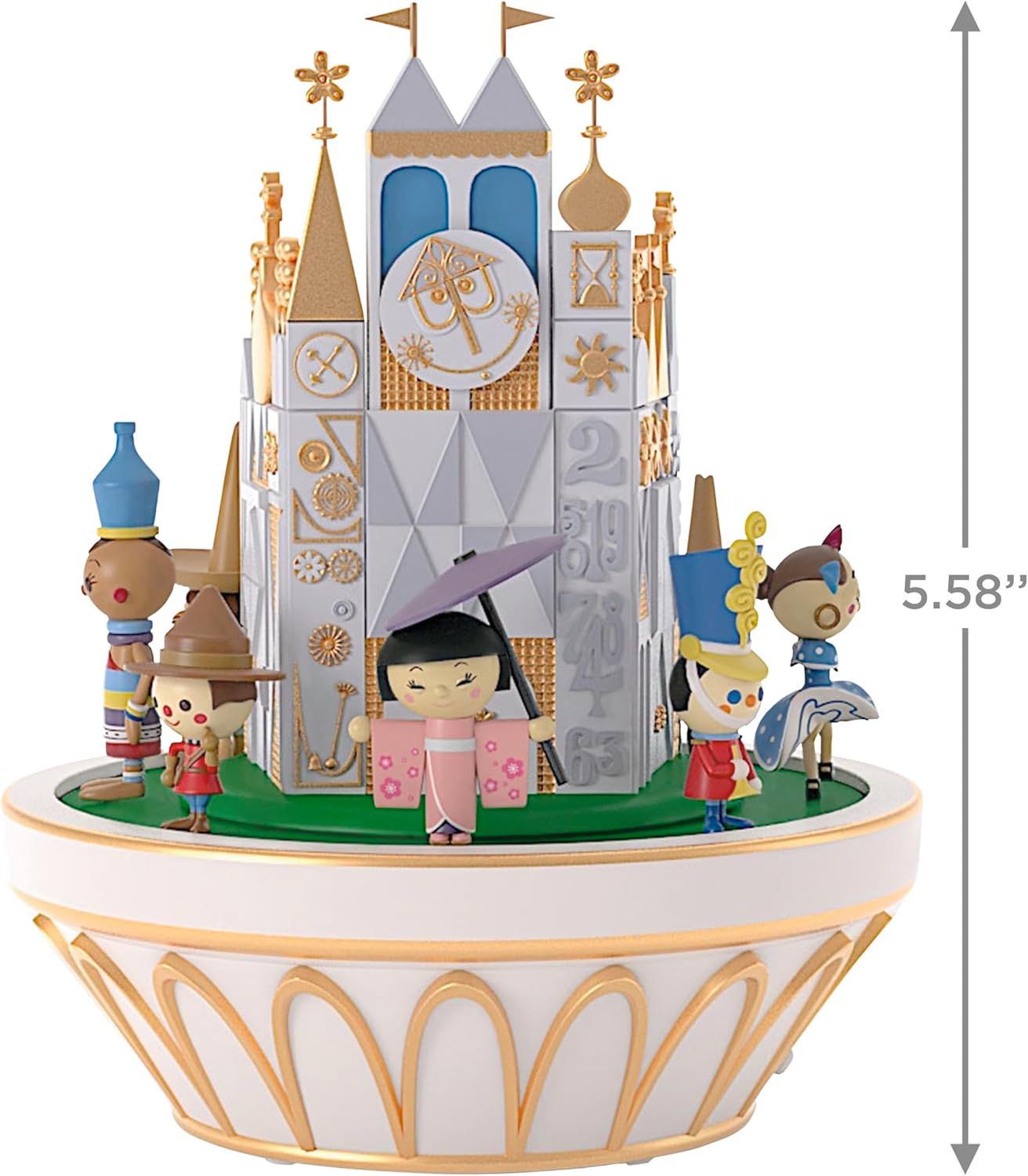 Hallmark Keepsake Adorno de Navidad 2024, Disney It's a Small World, el crucero más feliz que jamás haya navegado con sonido y movimiento, regalos para los fanáticos de Disney
