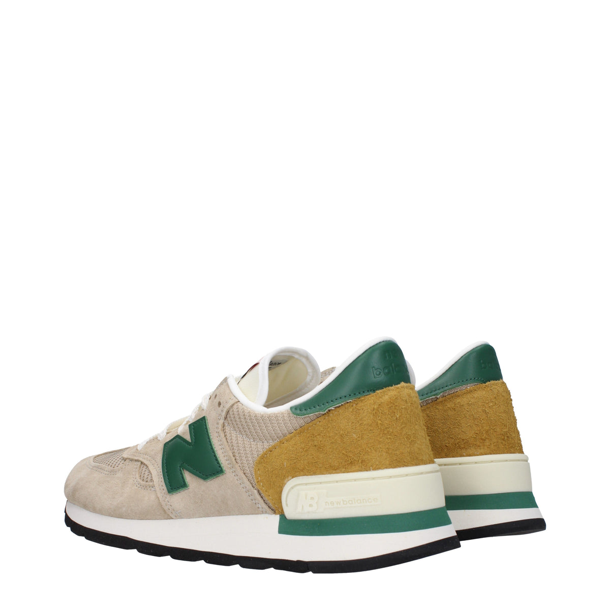 Designer Brand ニューバランススニーカー990メンズスエードベージュ/グリーン - Image 5