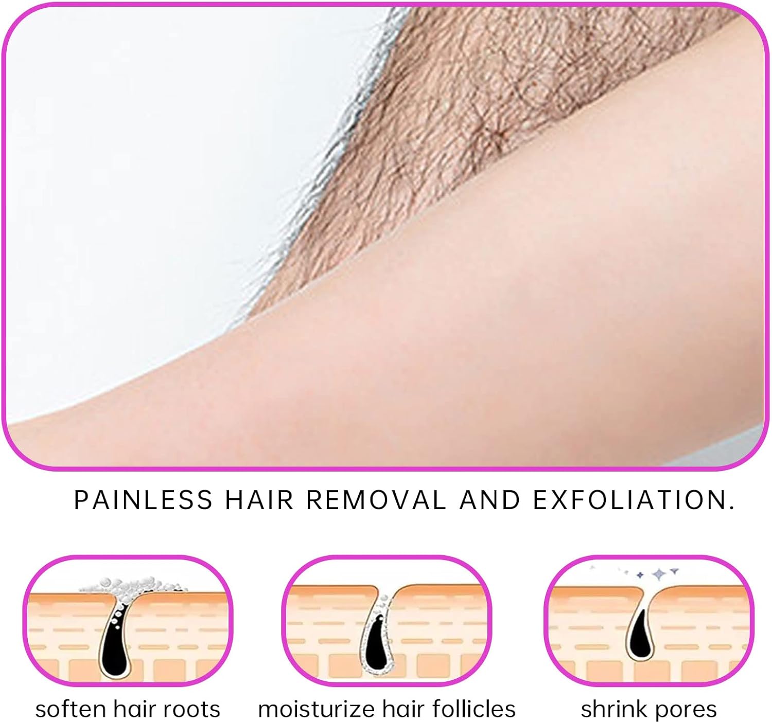 クリスタルヘア消しゴム 男女兼用 - 脱毛器 再利用可能 クリスタルヘアリムーバー マジック 痛くない 角質除去 脱毛ツール マジックヘア消しゴム 背中/腕/脚用