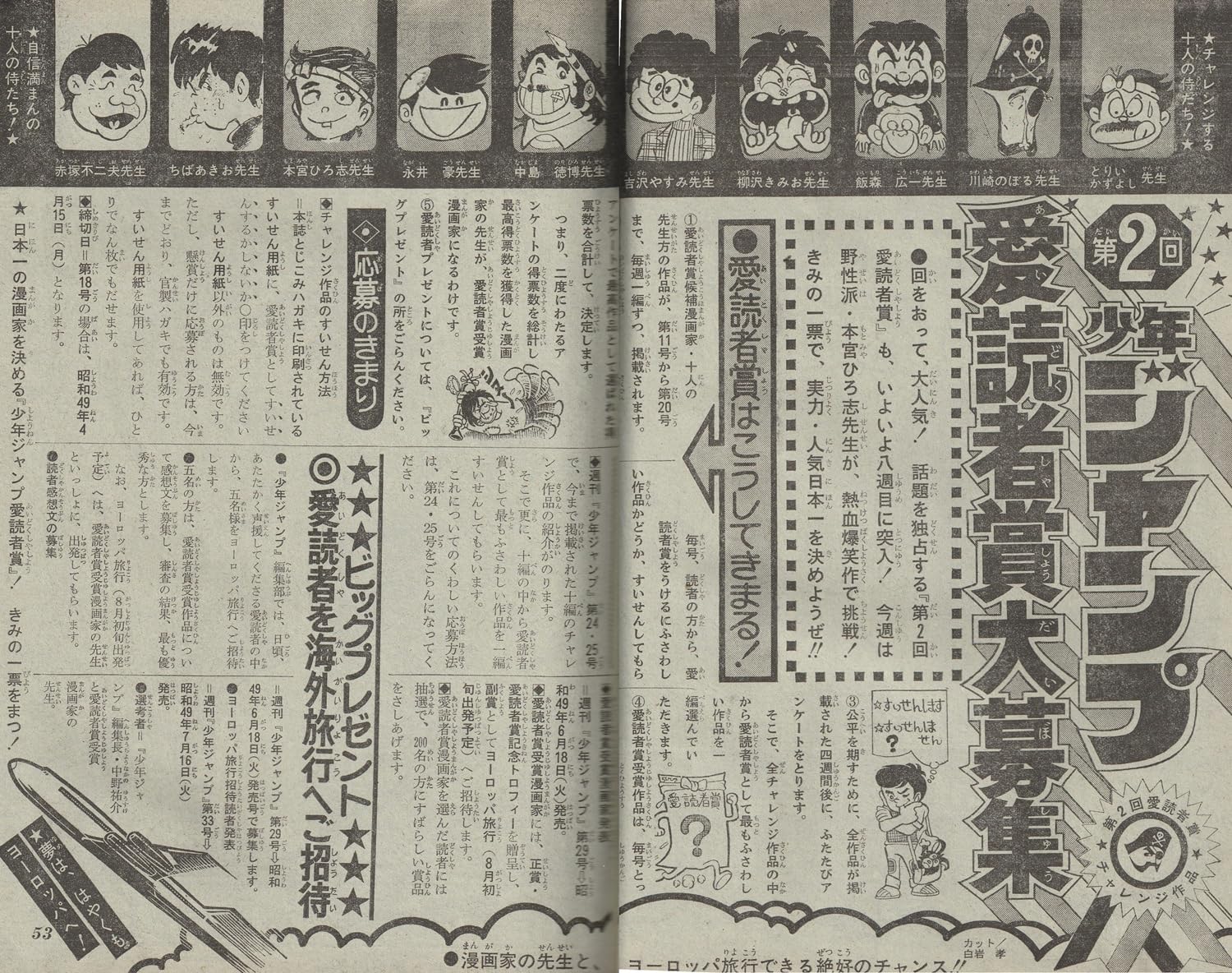 週刊少年ジャンプ 1974年4月29日号 No.18 (通巻268号) 本宮ひろ志「硬派山崎銀次郎」初回掲載号