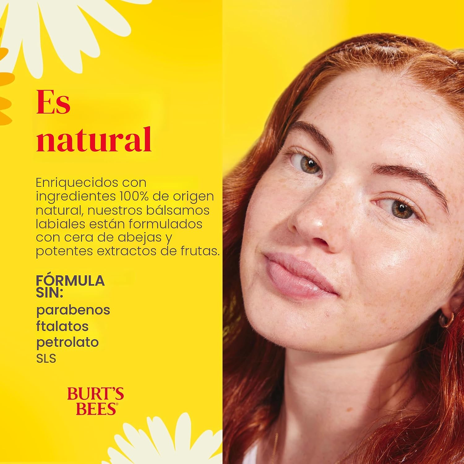Burt's Bees Bálsamo labial hidratante 100% natural, Vaina de Vainilla - 4 tubos