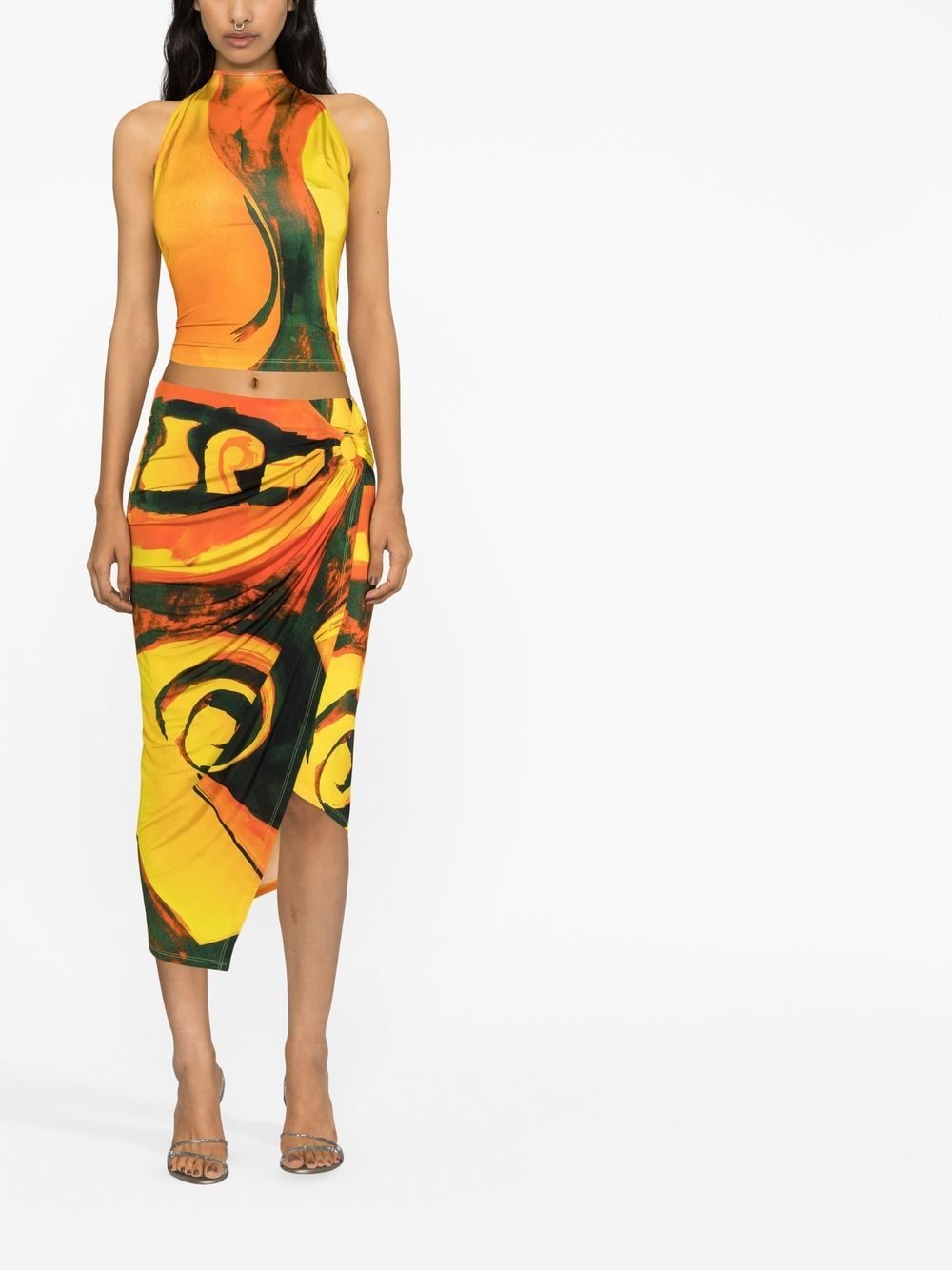 Louisa Louisa Ballou Long Printed Draped Skirt - Image 5