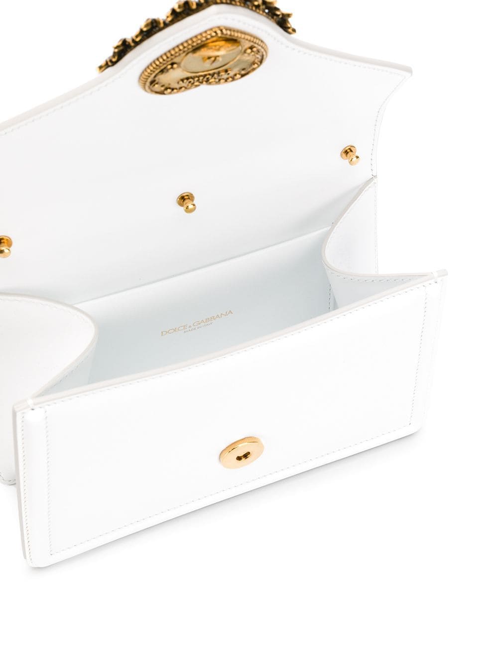 Dolce  Gabbana ドルチェとガッバーナの献身小さな革のハンドバッグ - Image 5