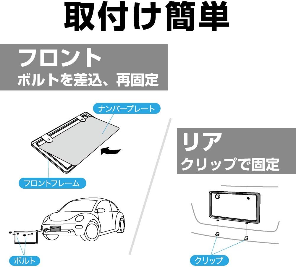 Seiko Sangyo Exea EX-189 License Plate Frame, Car External Supplies, License Plate Base, Carbon