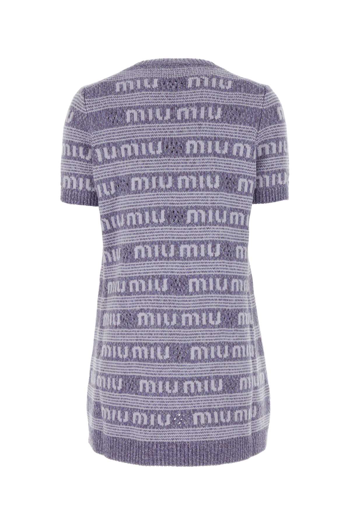 Miu Miu Miu刺繍ウールブレンドミニセータードレス - Image 5