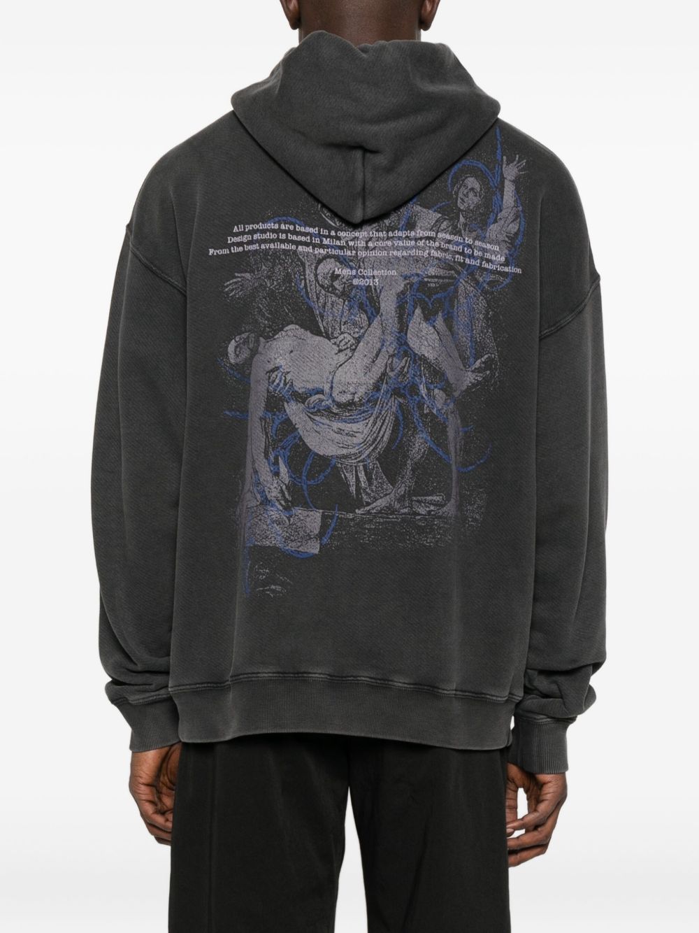 Off Off White Faded Painting Skate Cotton Hoodie - Image 5