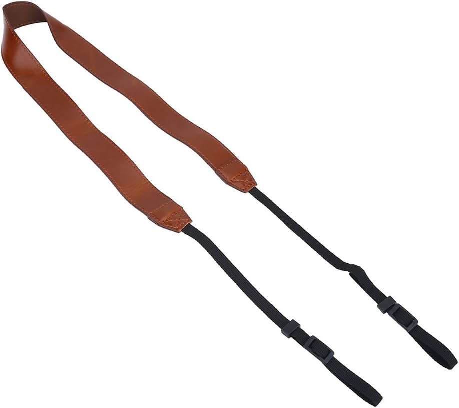 Camera Shoulder Strap, Adjustable PU Leather Camera Neck Strap for All DSLR Cameras Classic Belt for Nikon Canon Sony Photography Accessories (Tan)