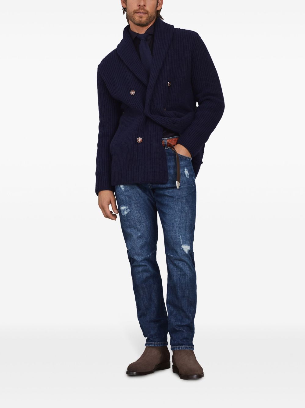 Brunello Brunello Cucinelliデニムジーンズが涙を流します - Image 5