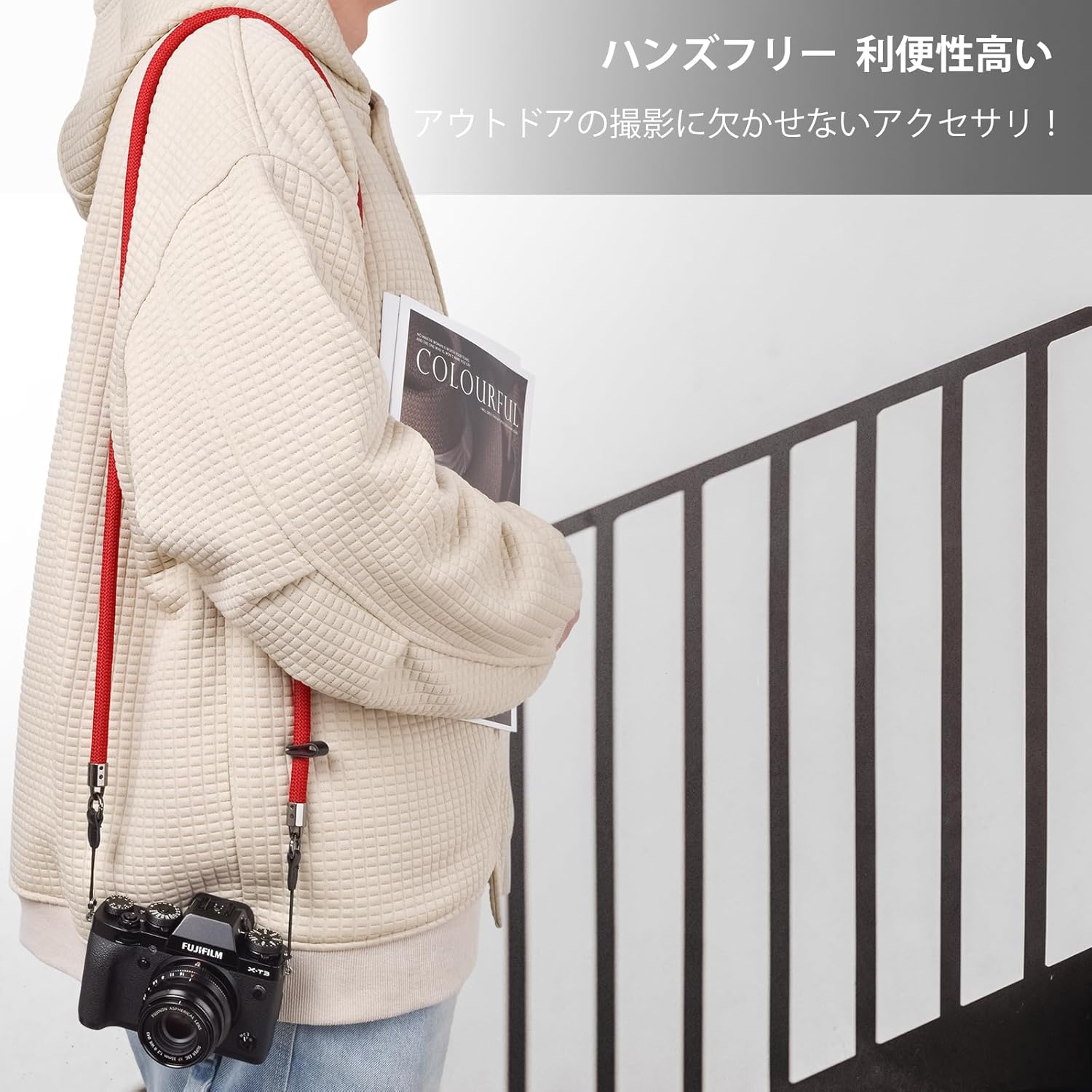 [VOVMOEYA] Camera Neck Strap, For Fujifilm X100VI, XT-4, sony α7CII, A6700, Canon EOS R10, Nikon Zf Z30, Shoulder Strap, Crossbody Should, Quick Release, Climbing Rope, Nylon, With Metal Ring, Camera