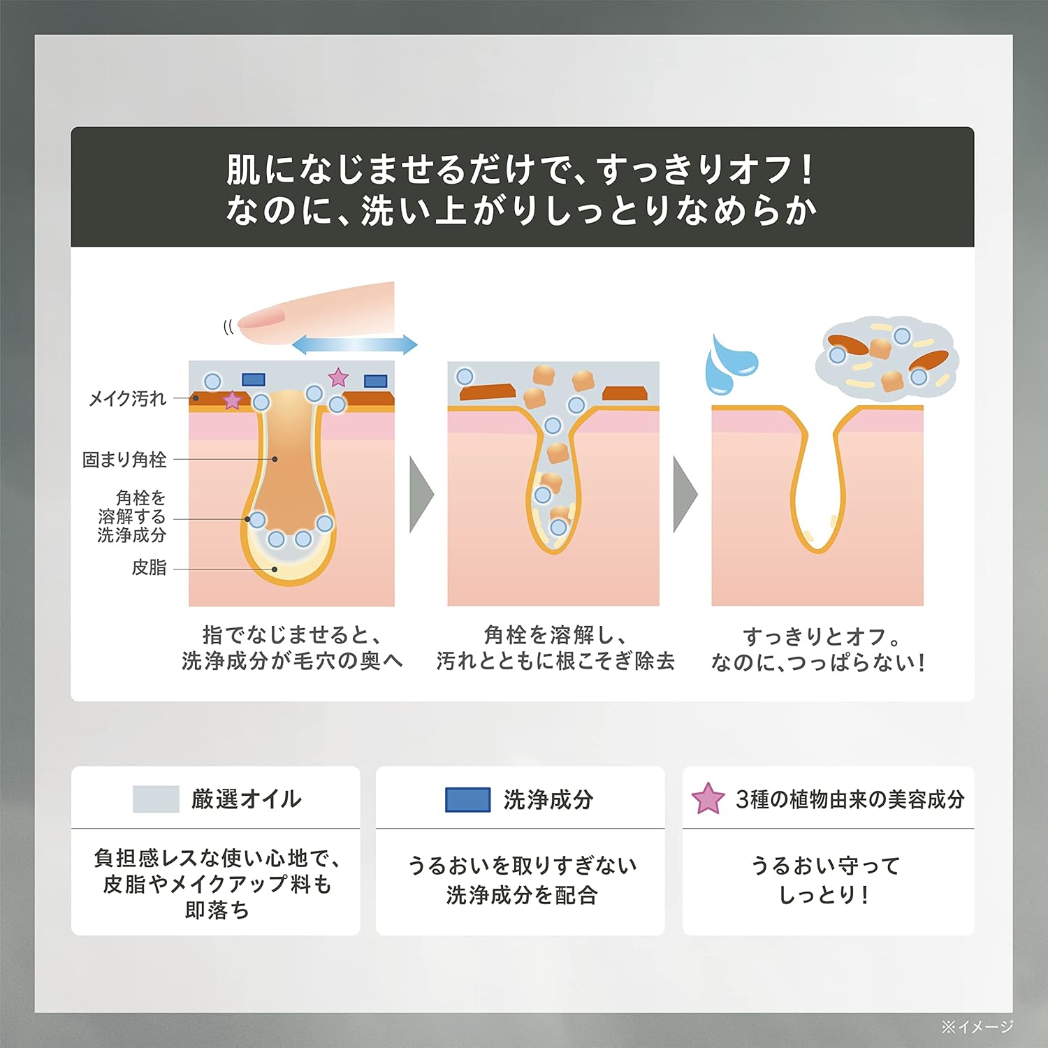 ONE BY KOSE Cleansing, Pore Clear Pores, Oil, Body, 6.1 fl oz (180 ml), Square Plug, Blackheads, Makeup Remover