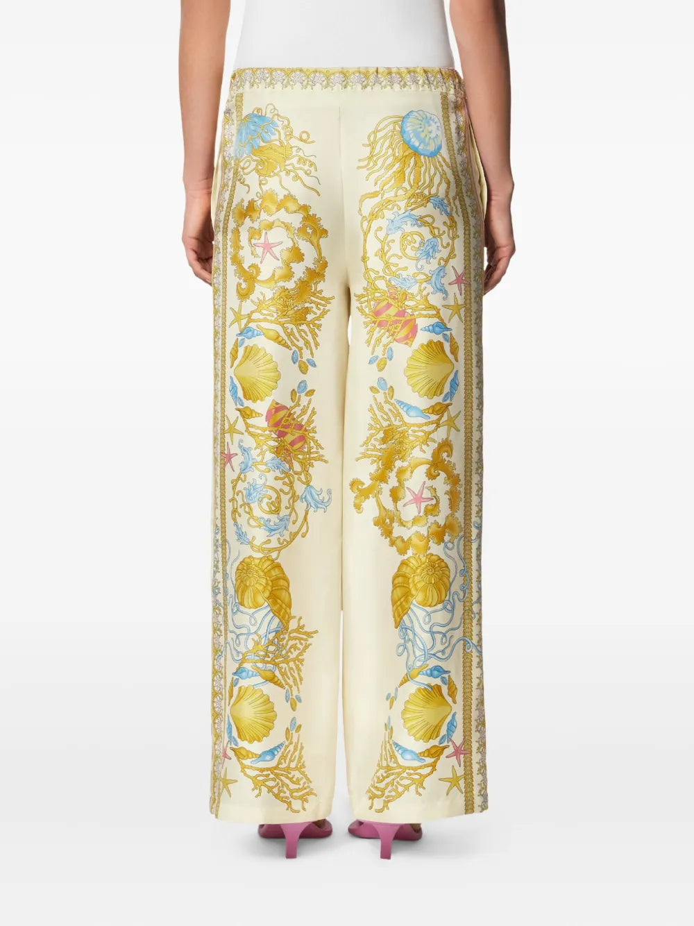 Versace ヴェルサーチの水中バロック様式のシルクパンツ - Image 5