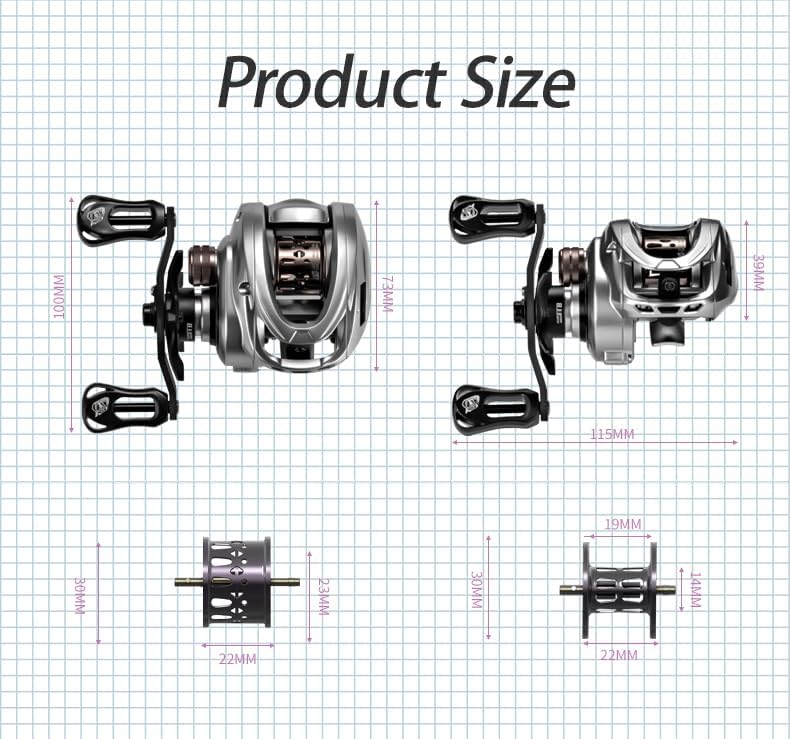HICC50 Pro 136g Ultralight Baitcasting Reel BFS Baitcasting Fishing Reel 7.1/8.1 High Speed Gear Ratio 11+1BB 4KG Power Baitcasting Reel (8.1 Shallow Spool Left Hand)