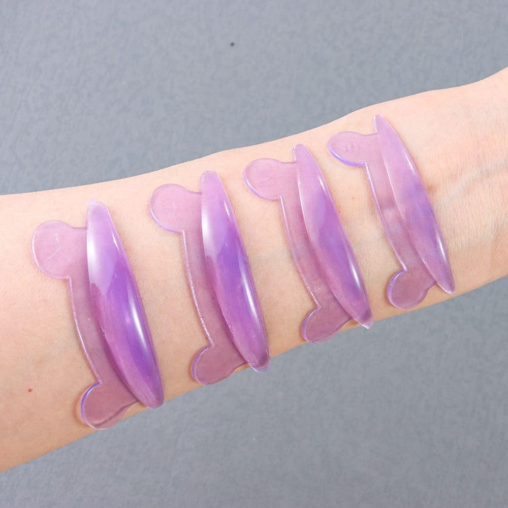 4 Pairs Purple Eyelash Extensions Silicone Pads Bear Shape Lash Lift Perm Pad 3D Eyelash Curler Accessories Makeup Beauty Tools