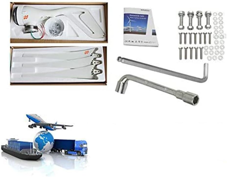 風力タービン、12Vまたは24V DCオートマッチ 小型風力タービンジェネレーター ホームライトまたはボート用、ウィンドコントローラーギフト、12V (12V)