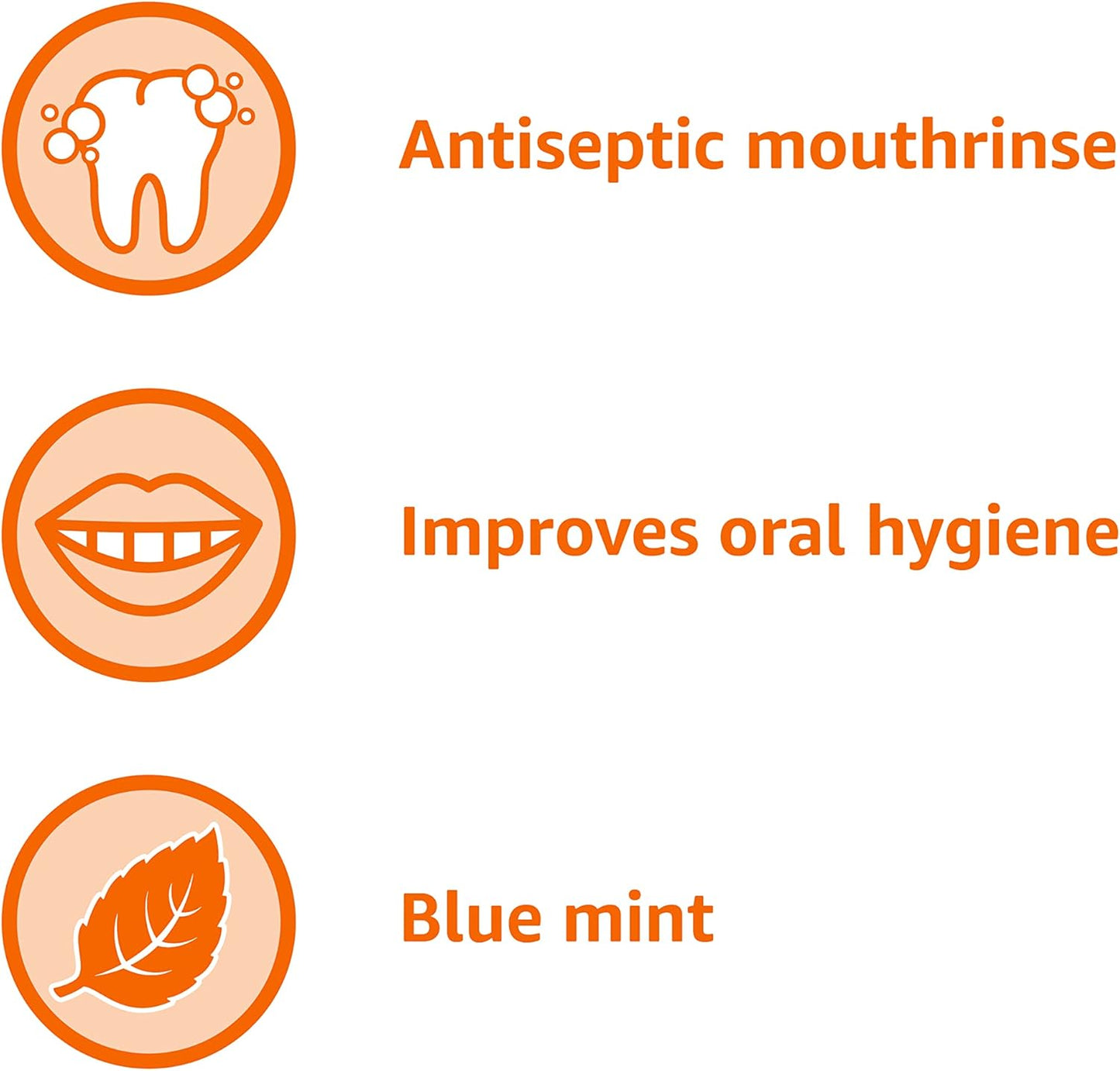 Basics Enjuague bucal antiséptico, menta azul, 1 litro, 33.8 onzas líquidas, 1 paquete (anteriormente Solimo)