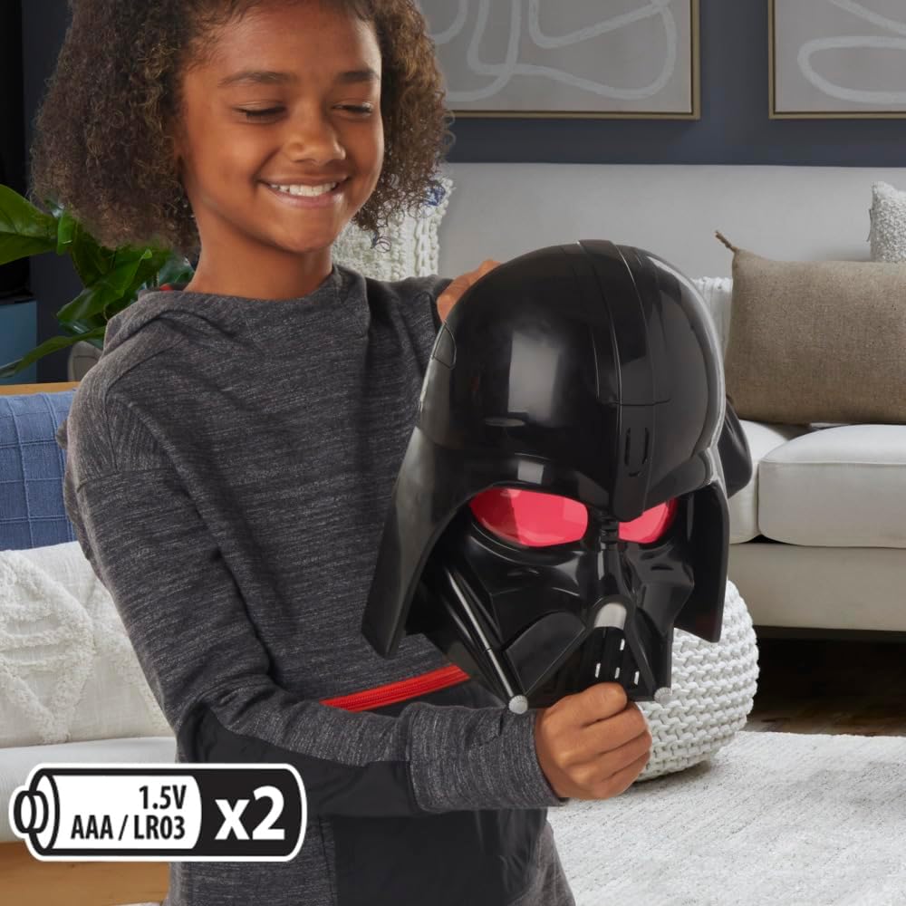 STAR WARS Darth Vader - Máscara electrónica con frases y efectos de sonido, disfraz para niños, juguetes para niños y niñas de 5 años (exclusivo de Amazon)