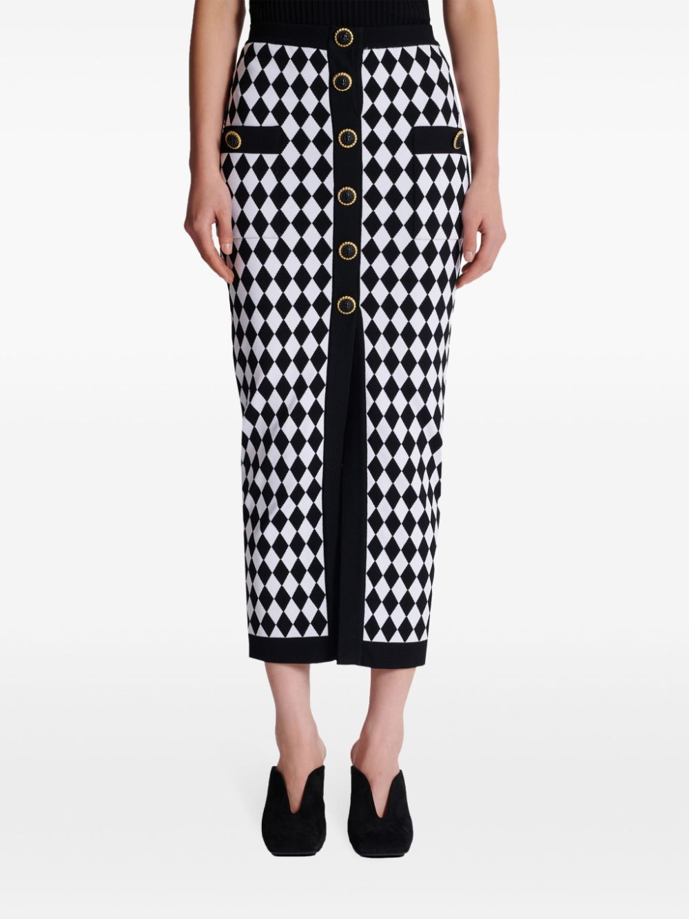 Balmain バルメインボタン付きミディスカート - Image 5