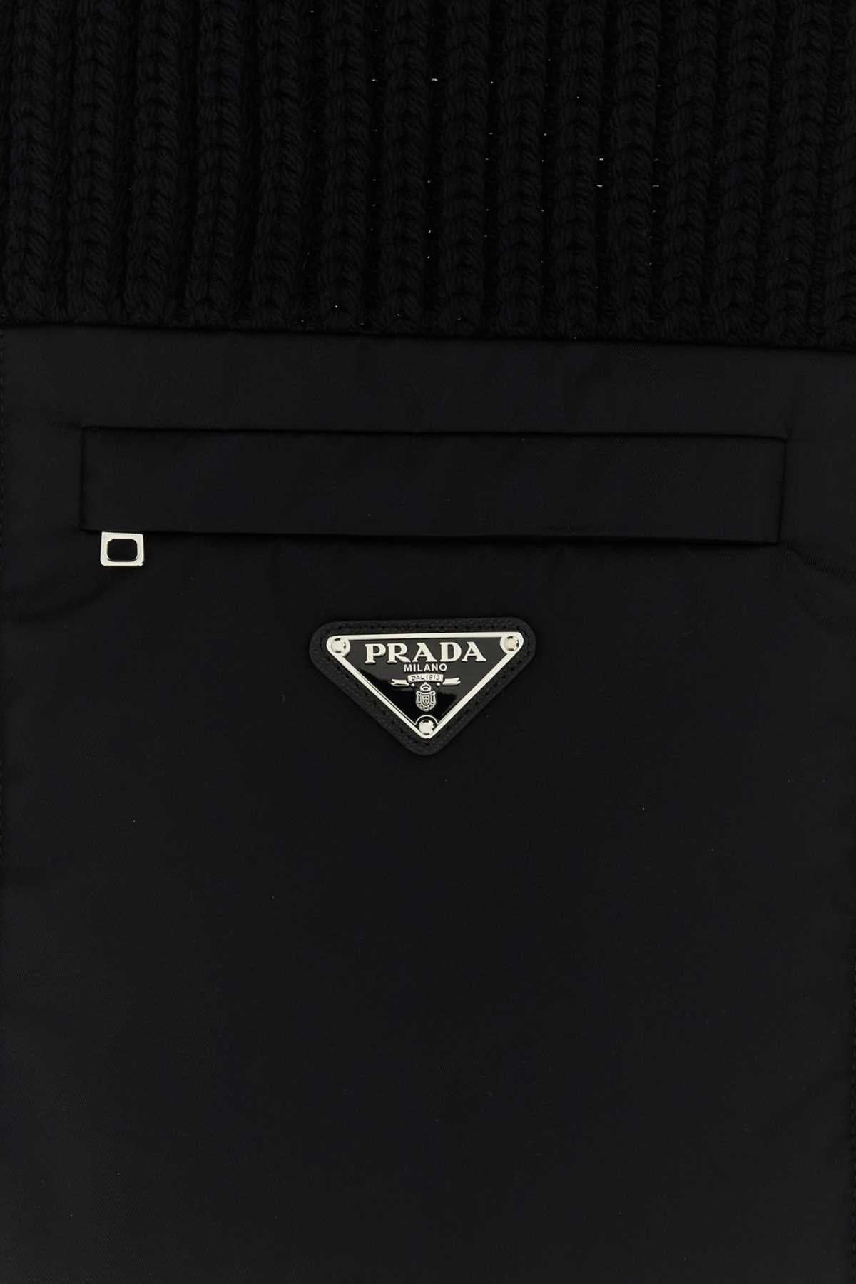 Prada プラダ ブラック ウール スカーフ - Image 5