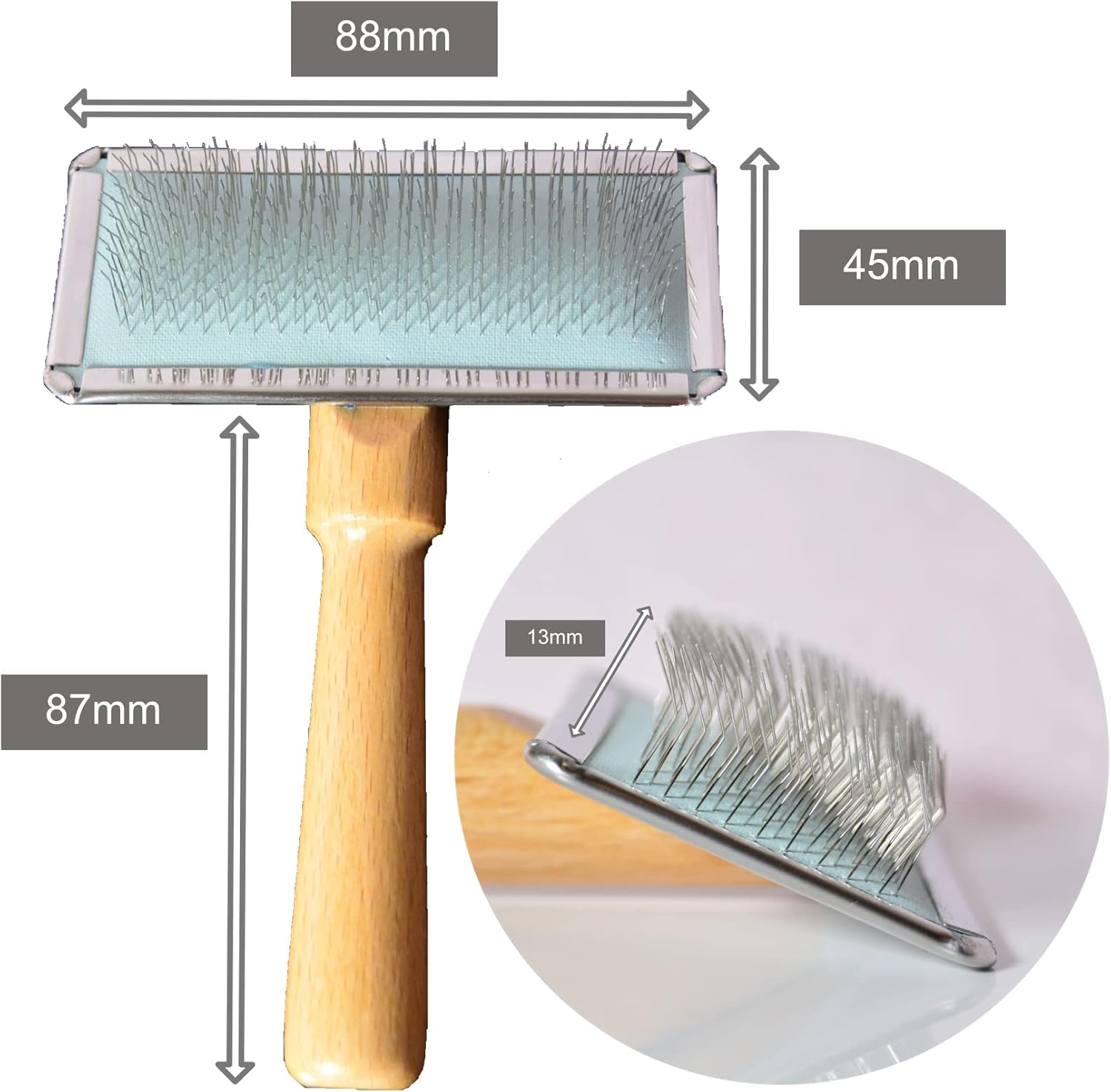 Round Top Pin Pet Brush, Made in Japan, Slicker Brush, Professional, Fluffy, Health, Brushing Type (Small)