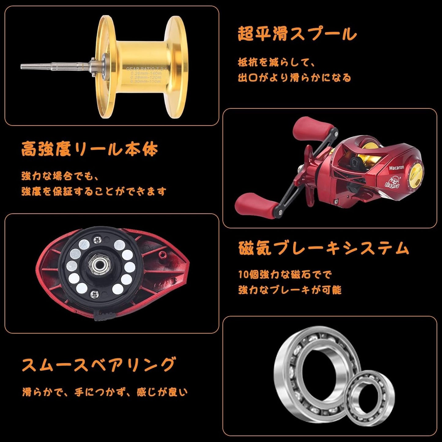 Bait Reel Fishing Reel Bait Finesse Reel Shallow Groove Spool Ultra Lightweight Aluminum Alloy Spool Strong Magnetic Brake for Saltwater Fishing Freshwater (Right Handle)