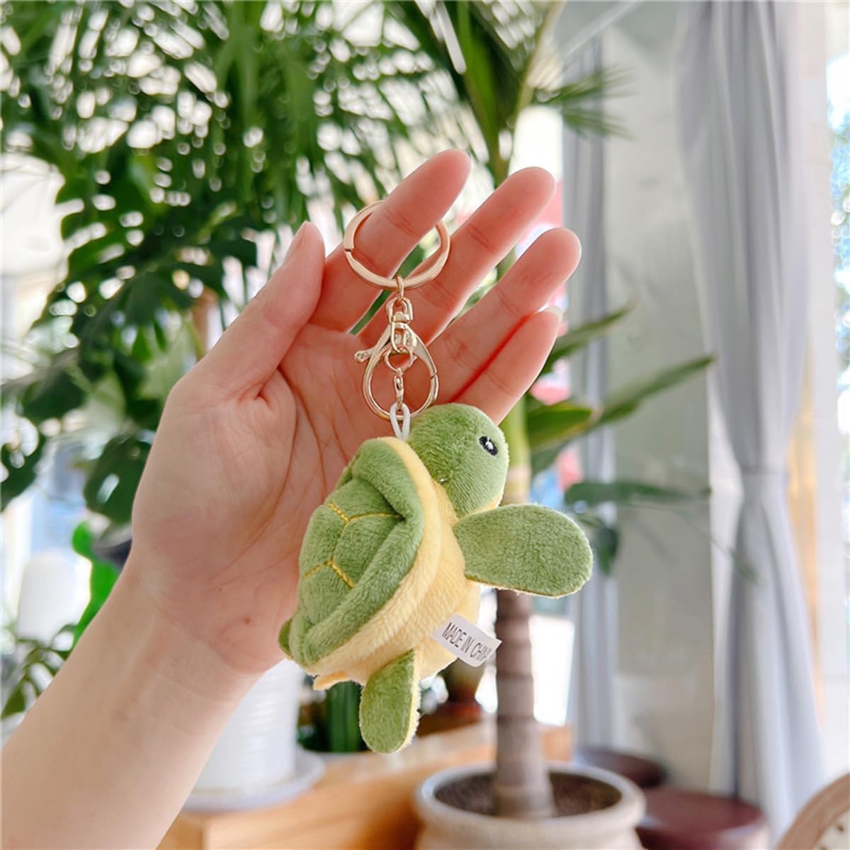 Yavoluy Plush Turtle Turtle Keychain Keychain Cute Pendant Bag Charm Plush Mascot Turtle Toy, Carabiner included