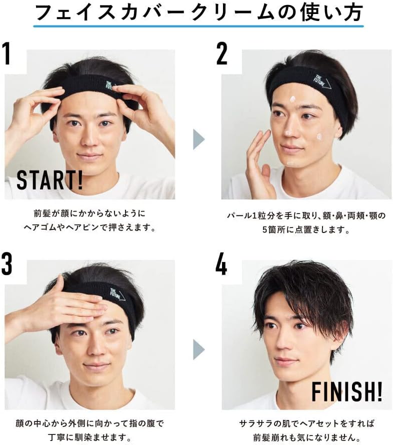 The Future Face Cover Cream, Anti-Glare, Oil Control, Pore Cover, Oily Skin, Smooth Skin, No Color, Makeup Base, Set of 3