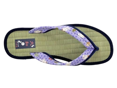 Daimyo Shokai Women's Thong Tatami Folding Sandals Japanese Pattern, Made in Japan