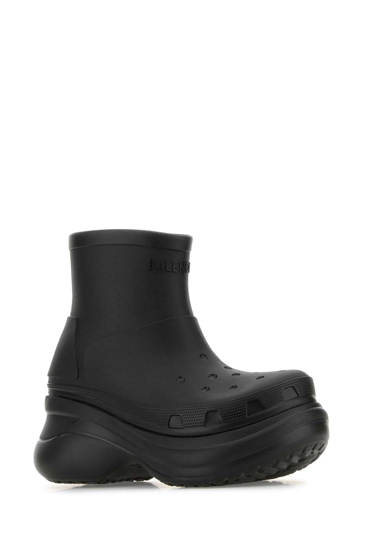 Balenciaga Balenciaga Black Rubber Crocs足首ブーツ - Image 5