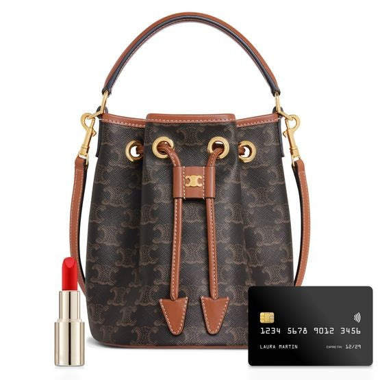 CELINE Clara bag in Triomphe canvas and calfskin - Image 5