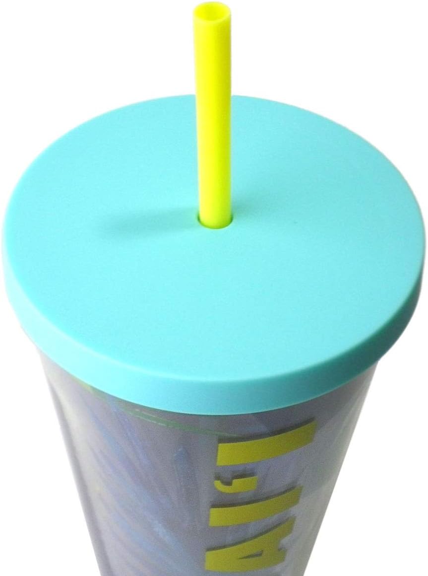 STARBUCKS スターバックス スタバ タンブラー 水筒 プラスチック 派手 HAWAII ハワイ カラフル バーム ボタニカル 南国 夏 ビビット アメリカ 米 24oz 710ml ストロー コールドタンブラー ブルー グリーン ロゴ 海外限定
