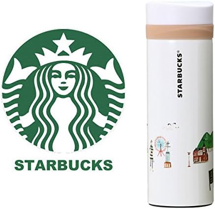 Starbucks Staba Stainless Steel Bottle, Embossed, Updated Design, Hyogo, Kobe Kansai, Koube Rokko Mountain, Local Limited, Japan Exclusive, White, Peach, Pink Tumbler, My Bottle, Water Bottle, 12oz/355ml