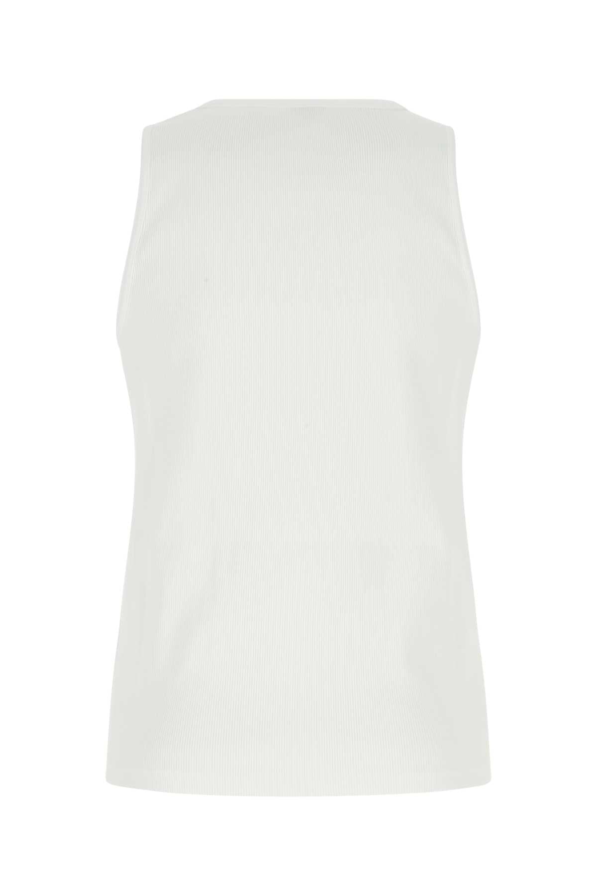 Bottega ボッテガベネタホワイトストレッチコットンタンクトップ - Image 5
